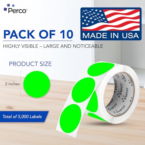 Neon Green Perforated Round Circle Dot Sticker 2 (Green - Neon / 2 Inch)