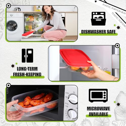18 Pcs 33 oz Plastic Food Storage Containers with Lids (Multicolor)