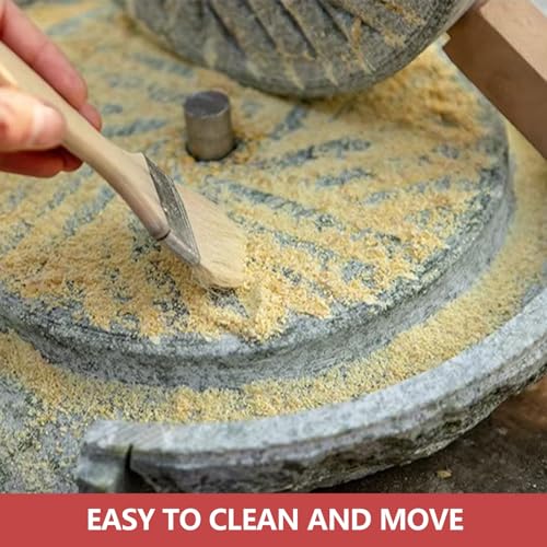 Manual Stone Grain Mill with Wooden Base for Grinding Flour