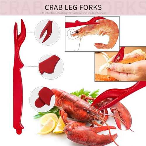 Crab Crackers and Tools Set with 2 Crab Leg Cracker (butter warmers)
