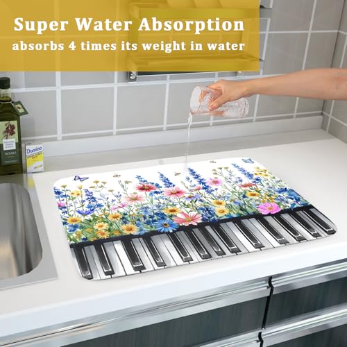 Wild Flowers Kitchen Drying Mat (Wild Flowers 2 / 24" x 18")