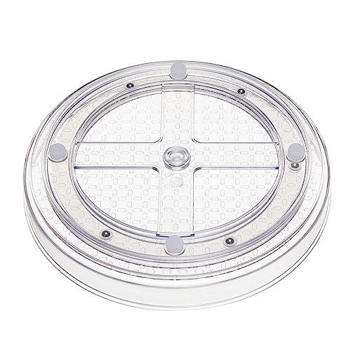 Clear Rotating Lazy Susan Turntable Organizer for Condiments (9" Diameter, 2-Pack)