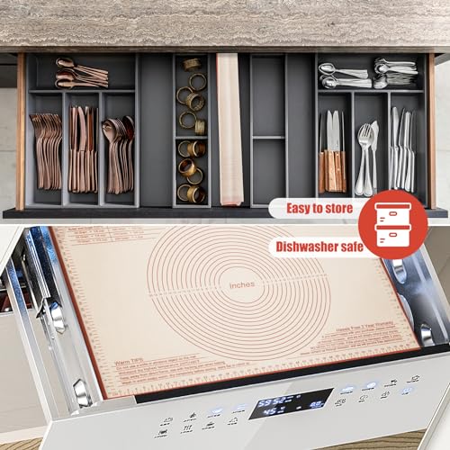 Silicone Pastry Mat 36x24 Inch Nonstick Baking Mat (Red / 36"L x 24"W)