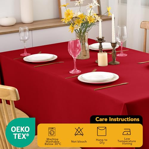 6 Pack Red Tablecloths for Rectangle Tables (Red / 90x132 In, 6 Pack)