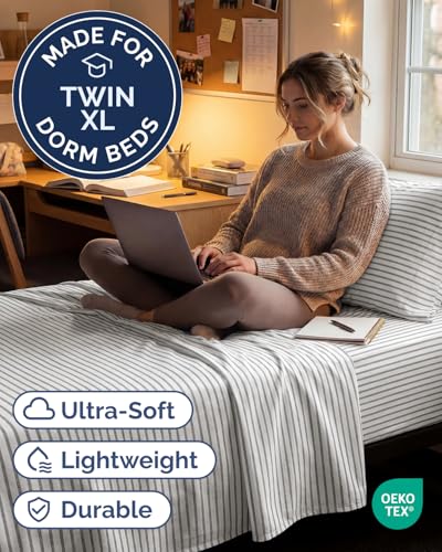 Twin XL Size 3 Piece Sheet Set (45 - Grey Stripes 2 / Twin XL)