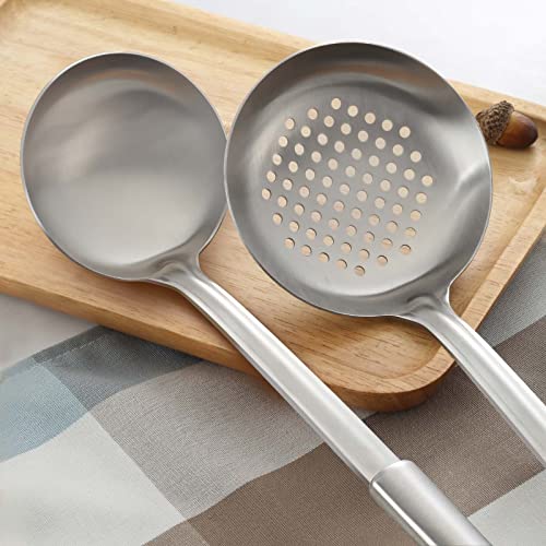 2 Pcs Ladle and Slotted Spoon (2P-Grey)