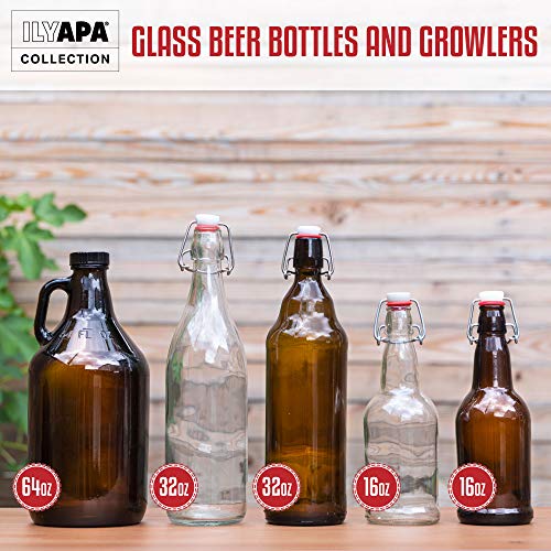 16 oz Amber Glass Beer Bottles (Amber / 6 pack)