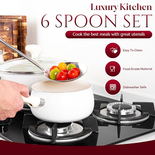 6 Pc Stainless Steel Cooking Utensils Set with Ergonomic Handles (6 Count)