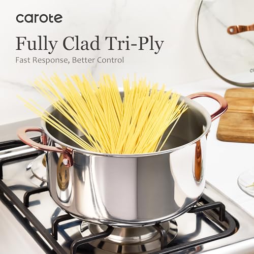 21pcs Tri Ply Stainless Steel Cookware Set (Gold / 21 PCS)