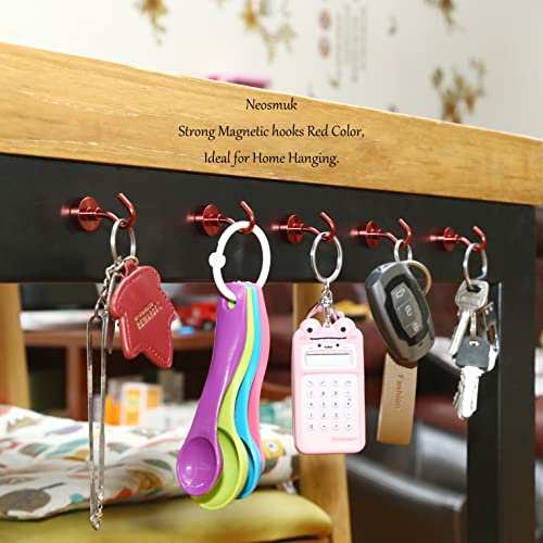 Magnetic Hooks (Red / 0.67 inches)