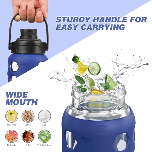 Glass Water Bottle (Bule / 32 Ounces)