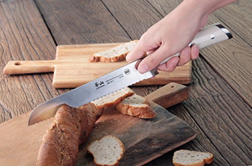 S1 Series 59700 German Steel Forged Bread Knife (8-inch Bread Knife / White)