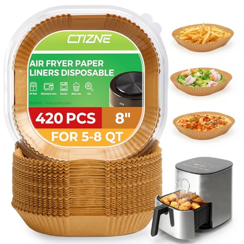 420Pcs Air Fryer Liners Disposable 8 Inch Square for 5 (8" Square)