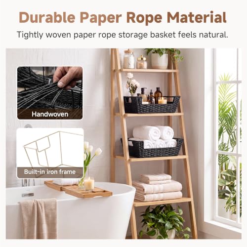 Pantry Baskets for Organizing (Black / 16 ½"L x 12 ½"W x 5"H)