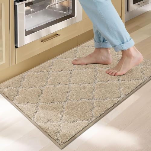 Kitchen Rugs Non Slip Washable 20"x32" (Warm Beige / 20"X 32")