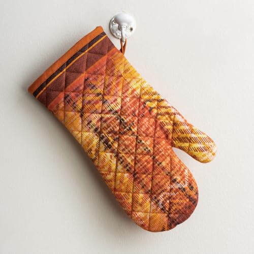 Maison d'Hermine Oven Gloves 100% Cotton Oven Mitt (061 - Thanksgiving Tartan / 7.5" x 13" (Oven Mitt))