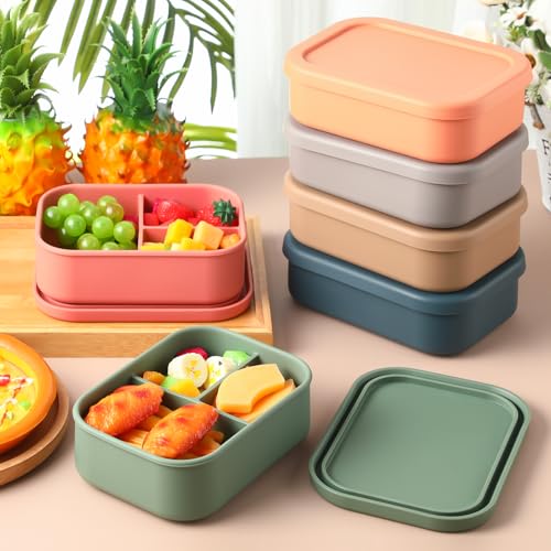 6 Pcs Silicone Bento Box (6 Count)