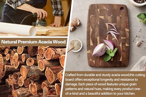 Small Acacia Wood End (14.1"L x 9.4"W)