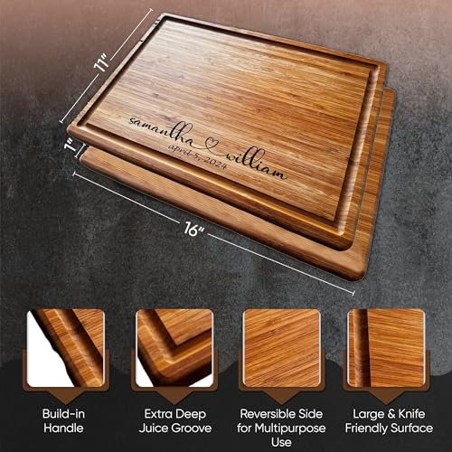 Handmade Personalized Bamboo Cutting Board (First Name Engraving)