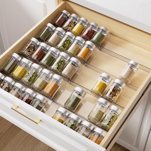 Acrylic Spice Drawer Organizer (Transparent / 10 Pack)