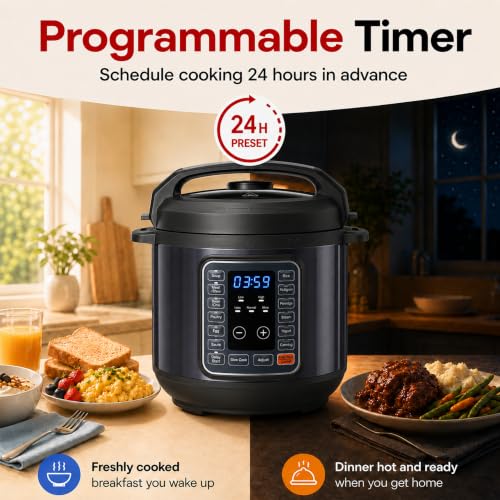 Electric Pressure Cooker 6Qt (Black / 6 Quarts)