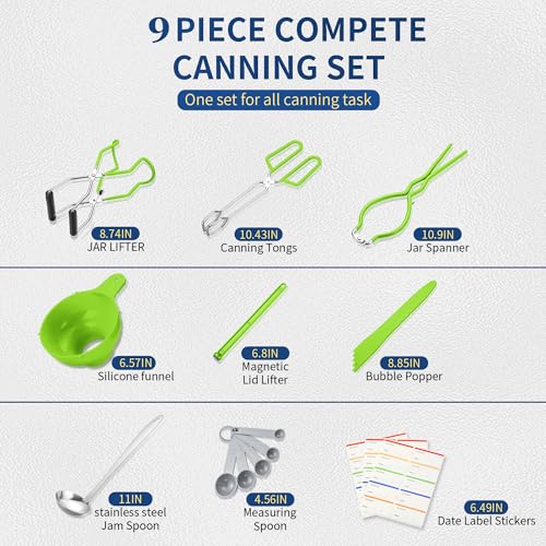 Canning Supplies Starter Kit (9-Pcs Set / Neon Green)