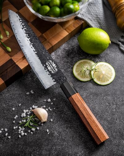 Custom 8'' Japanese Knife with Sandalwood Box Gifts for Men (8" Customize Japanese Knife)
