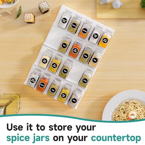 White Acrylic Spice Drawer Organizer (White / 4 Pack)