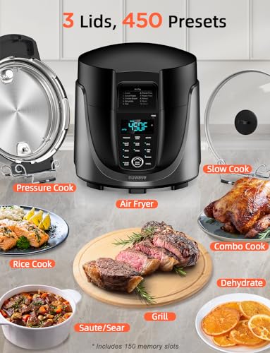 Duet Electric Pressure Cooker & Air Fryer Combo w (Black)