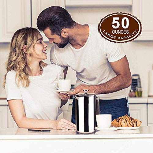 French Press Coffee Maker (Silver / 50 oz)