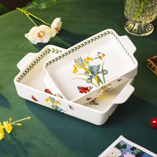 ONCCI In Glaze Ceramic Baking Dish Set of 2 (Iris)