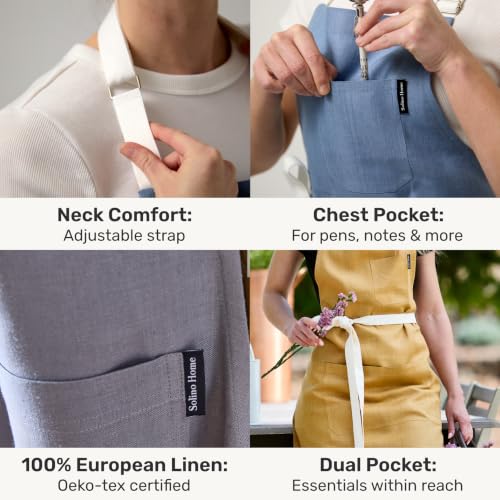 100% Linen Apron Light Natural (Light Natural / 32 X 27 Inch)