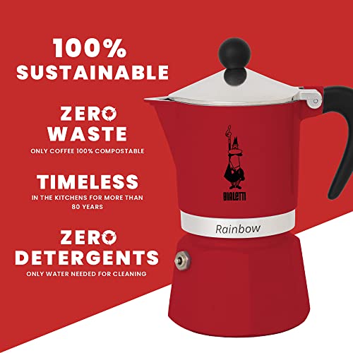 Rainbow Moka Pot in Red (3 Cups / Red)
