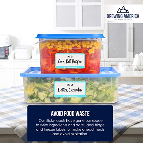 Dissolvable Food Labels for Food Containers (Teal)