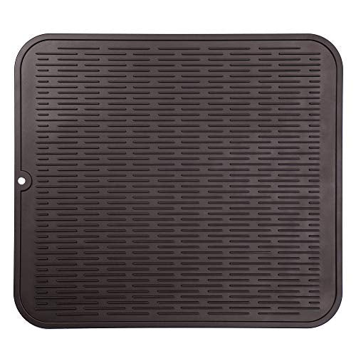 Silicone Dish Drying Mat for Multiple Usage (Coffee / 18"L x 16"W)