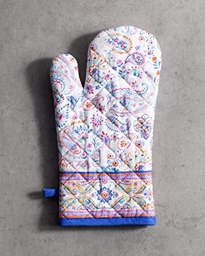 Maison d'Hermine Oven Gloves 100% Cotton Oven Mitt (083 - Indian Floral / 7.5" x 13" (Oven Mitt))