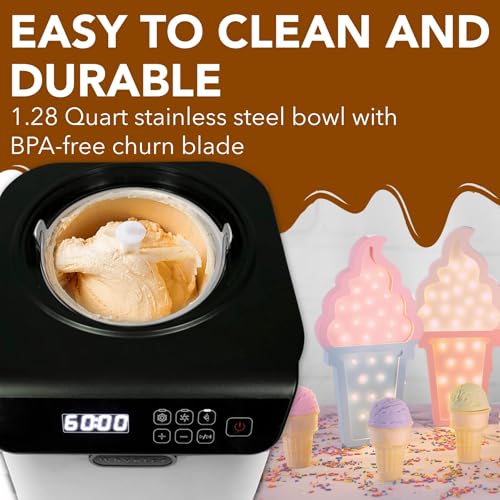 Ice Cream Maker with Compressor & Timer
