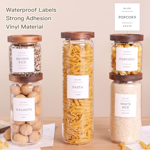 5 Set Glass Pantry Storage Jars with Acacia Airtight Lid
