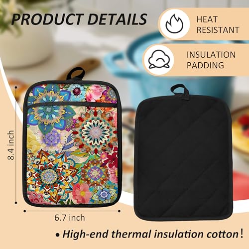 Boho Floral Oven Mitts Set (Haodh-6)