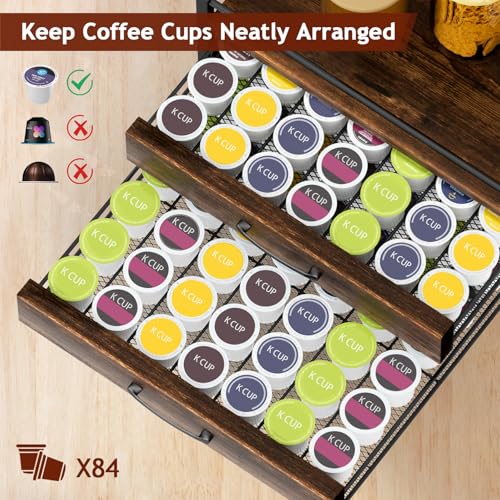 Coffee Syrup Rack Organizer (Rustic Brown)