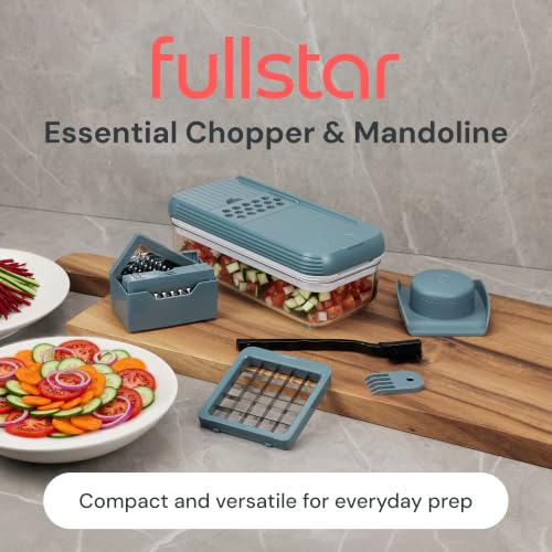 Essential Vegetable Chopper & Mandoline Slicer (Blue)