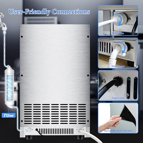 Ice Maker Commercial Spray Drench Ice Maker Machine 200Lbs (200Lbs/24H / Gourmet Ice Maker)