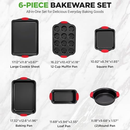Nonstick Baking Pans Set 6 Piece (Set of 6 / Black)