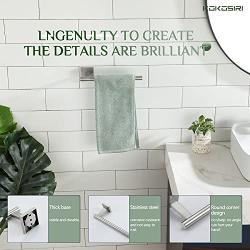 Towel Holder Brushed Nickel Bathroom Accessory Hand Towel Bars Wall Mounted Kitchen Cabinet Paper Holder Stainless Steel 2 Pack (Brushed Nickel / 2 Pack)