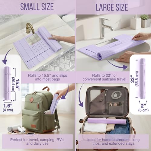 Bathroom Sink Cover for Counter Space (Lavender / Large)