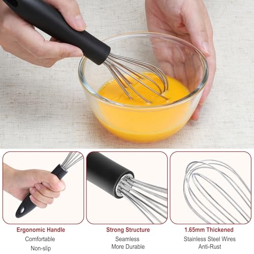 Stainless Steel Whisk Set of 4 (4pcs: Silver 6.7"+9.3"+10.4"+12")