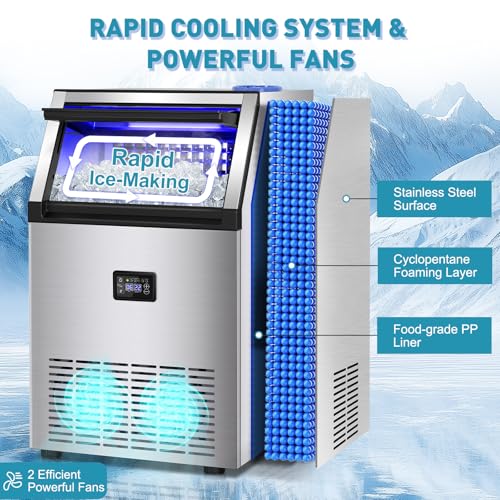 Commercial Ice Maker Machine (Clear Ice Cubes - 175LBS/24H)