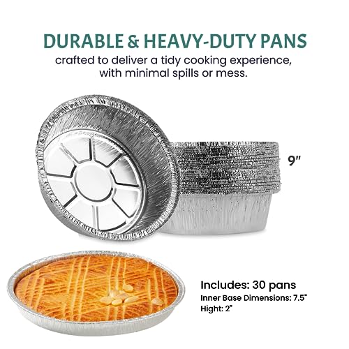 Round Disposable Aluminum Pie Pans (9 Inch without Lids)