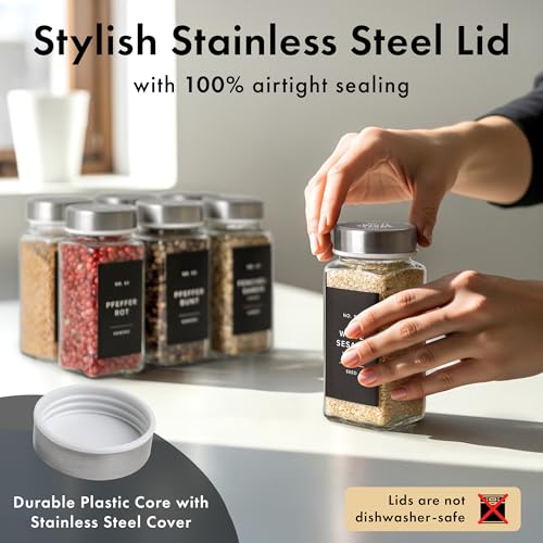 Glass Spice Jars with Label (24 Count)