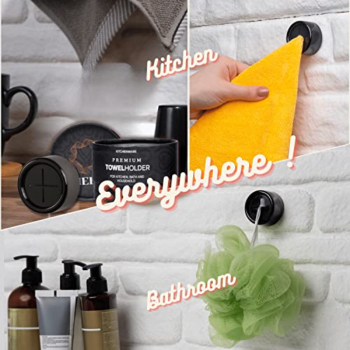 Kitchen Towel Hooks (8 Pack / Black Pearl)